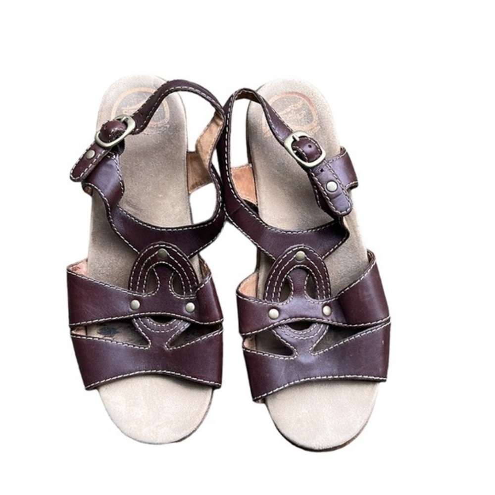 Dansko Brown Leather Sandal Clogs 40 10